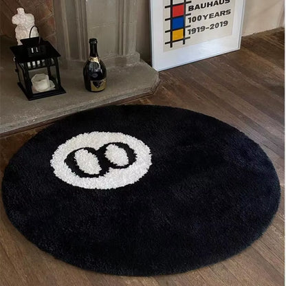 Simple Black Faux Cashmere 8 Carpet Living Room Sofa Coffee Table Study Room Bedroom Moisture-Proof and Non-Slip Floor