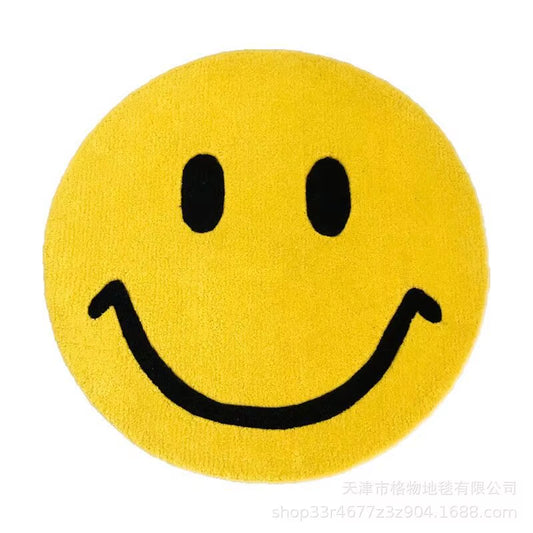 Cartoon Cute round Carpet Children'S Room Bedside Carpet Bedroom Carpet for Nursery INS Floor Mat Machine Washable Floor Mat