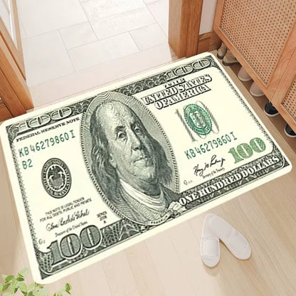 Dollar Patterned Carpet, Soft Welcome Doormat, Machine Washable, Game Room Dormitory Carpet, Youth Room Decoration