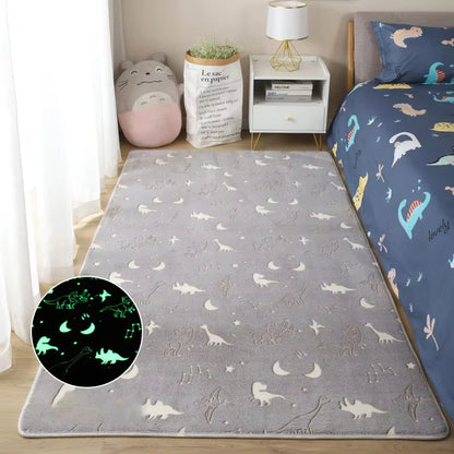 Luminous Carpet Modern Living Room Large Carpet Plush Children'S Bedroom Floor Mats Bay Window Cushion Thickening Printing Rug