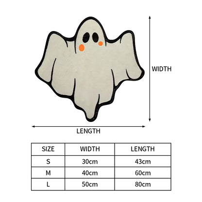 Halloween Rug Cute Halloween Decoration Cartoon Ghost Doormat Entrance Non-Slip Absorbent Room Carpet Home Game Room Carpet