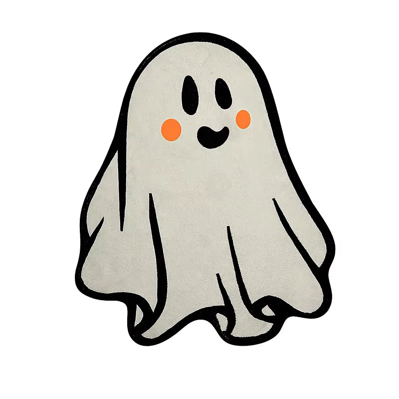 Halloween Rug Cute Halloween Decoration Cartoon Ghost Doormat Entrance Non-Slip Absorbent Room Carpet Home Game Room Carpet