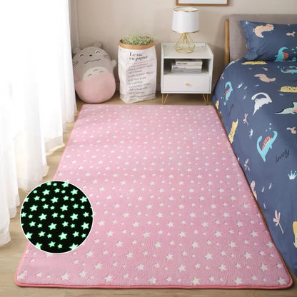 Luminous Carpet Modern Living Room Large Carpet Plush Children'S Bedroom Floor Mats Bay Window Cushion Thickening Printing Rug