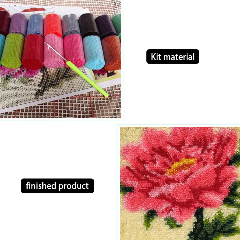 Creative Carpet Latch Hook Rug Kit Practical Embroidered Material Package DIY Craft Segment Embroidery for Sofa Cushion Carpet