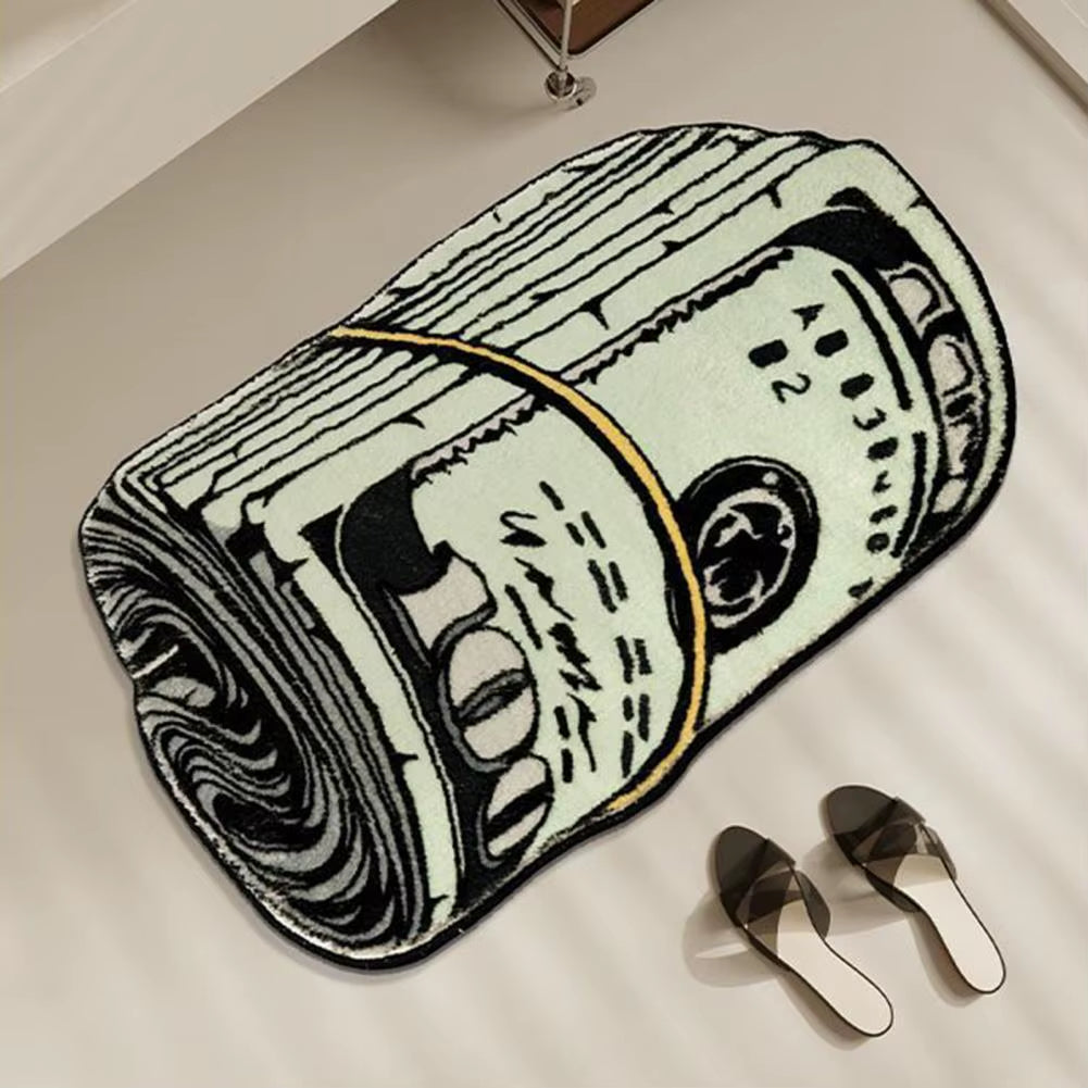 Carpet Soft Absorbent Money Pattern Floor Mat for Bedroom Room Bathroom Carpet Rug for Cozy Decoration Stain Resistant Carpet