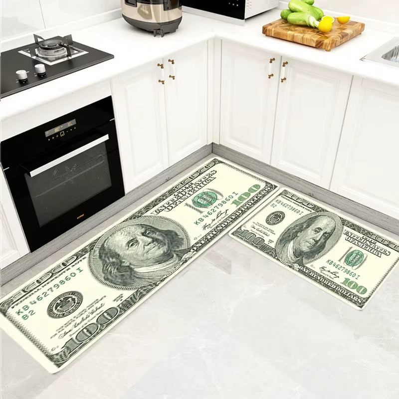 Dollar Patterned Carpet, Soft Welcome Doormat, Machine Washable, Game Room Dormitory Carpet, Youth Room Decoration